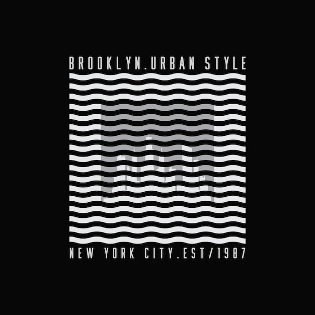 Diseño de camiseta y ropa de nueva york brooklyn