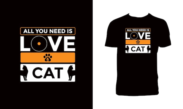 Diseño de camiseta y ropa de tipografía de gato