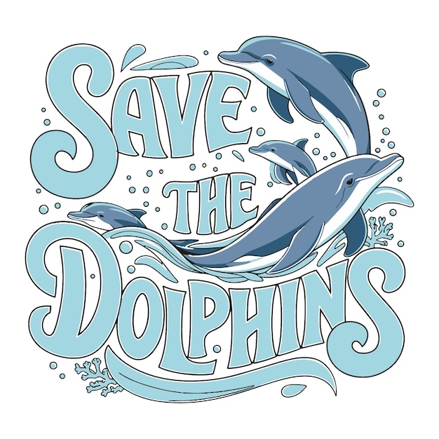 El diseño de la camiseta de salvar los delfines el diseño del camiseta del medio ambiente el diseño de las camisetas de salvar el océano el diseño de los camisetas delfines