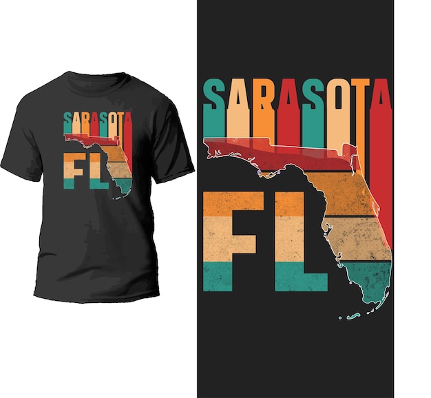 Vector diseño de camiseta sarasota fl.