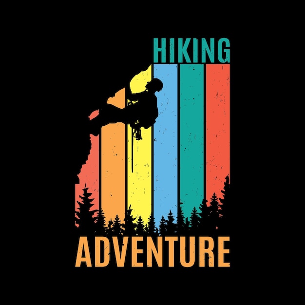 Diseño de camiseta de senderismo de aventura