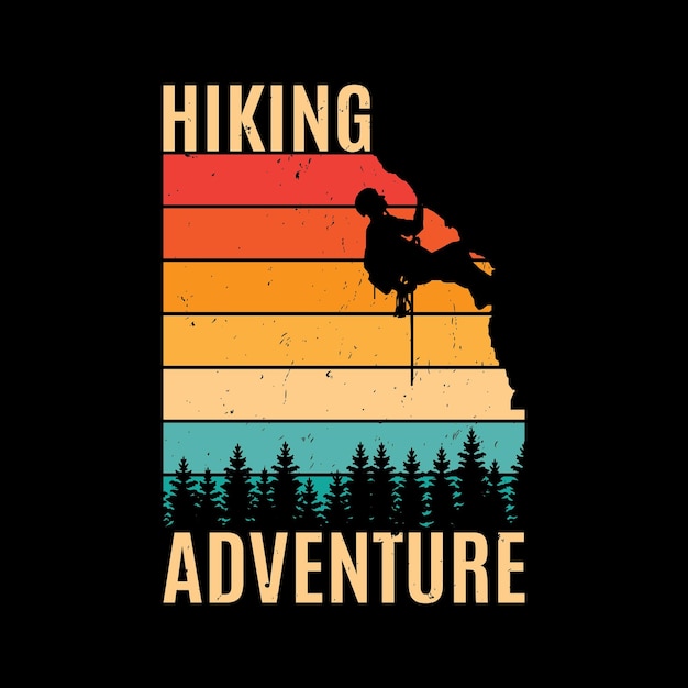 Diseño de camiseta de senderismo de aventura