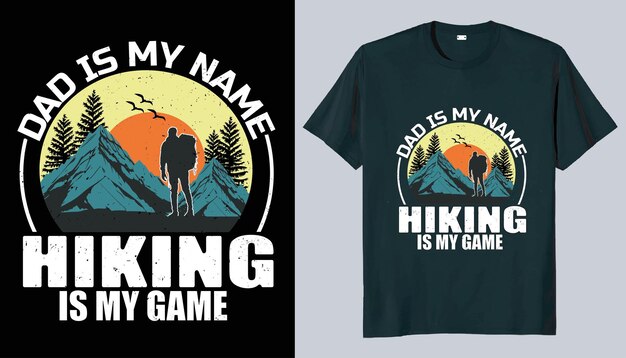 diseño de camiseta de senderismo de montaña