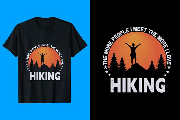 Diseño de camiseta de senderismo, plantilla de diseño de camiseta de senderismo