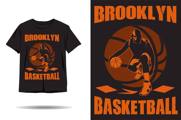 Diseño de camiseta de silueta de baloncesto de brooklyn