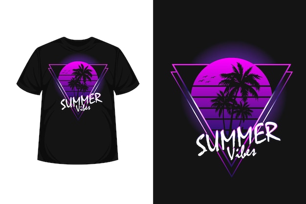 Diseño de camiseta de silueta de merchendise de verano