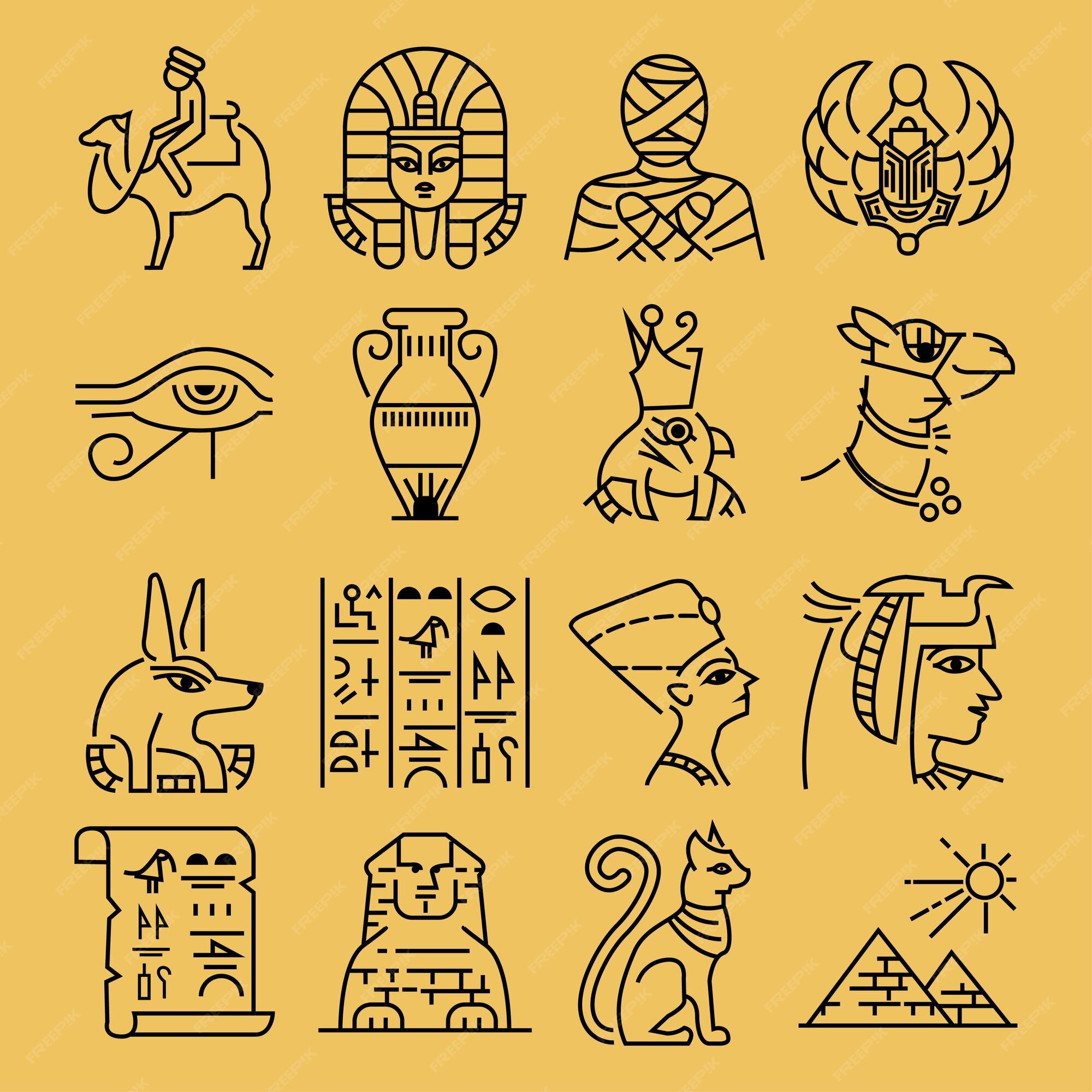 camiseta de símbolos de egipto | Vector Premium