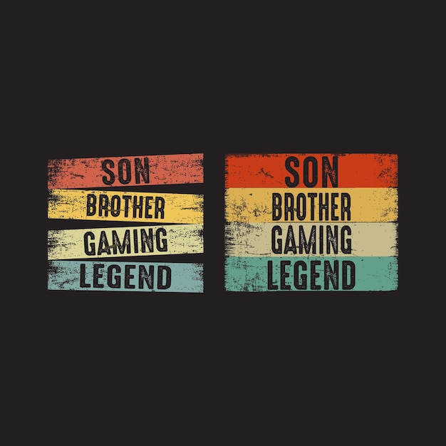 Diseño de camiseta Son Brother Gaming Legend