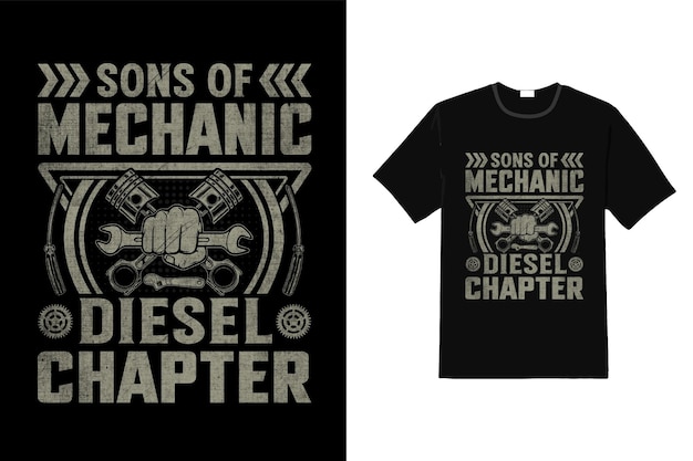 Diseño de camiseta de Sons of Mechanical Diesel Chapter -Camiseta mecánica divertida