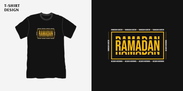 diseño de camiseta streetwear con ramadan kareem escribiendo en un estilo de diseño simple y moderno