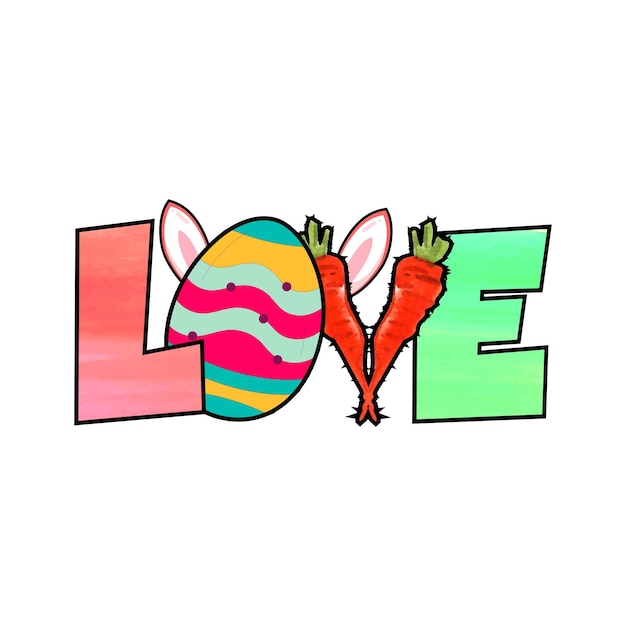 Diseño de camiseta de sublimación Love Easter