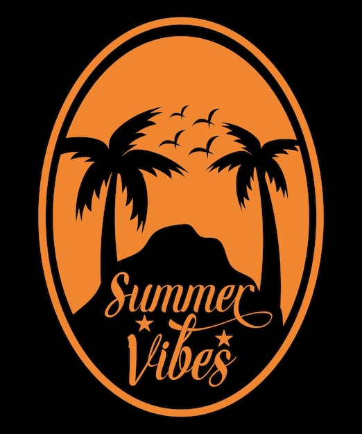 Diseño de camiseta summer vibes sunset