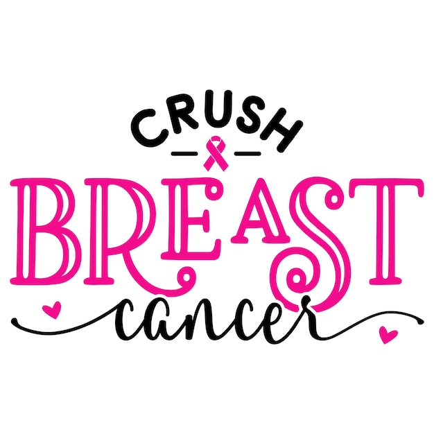 Diseño de camiseta svg de crush breast cancer