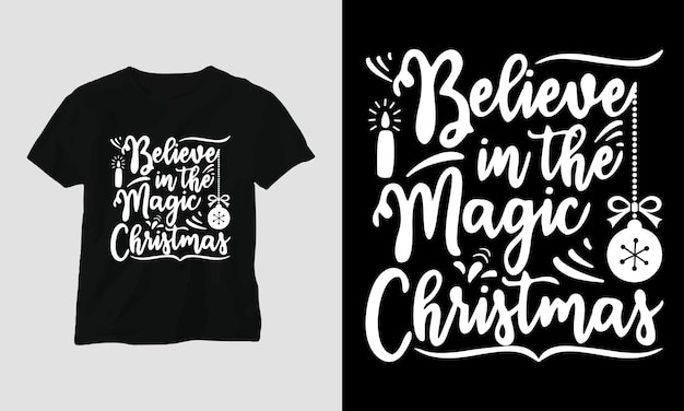 Diseño de camiseta Svg de Navidad. Archivo vectorial, totalmente editable. festivales, navidad