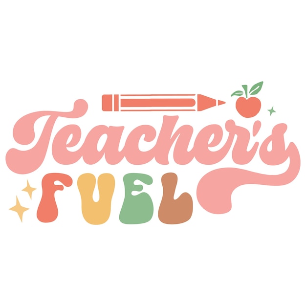 El diseño de la camiseta SVG Retro Teacher