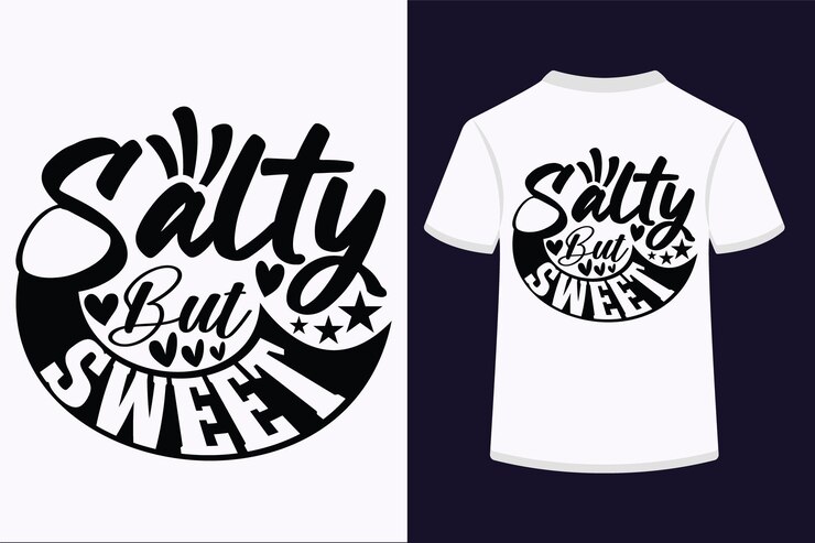 Diseño de camiseta SVG salado pero dulce