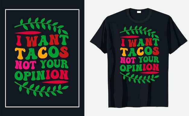 Diseño de camiseta de tacos cinco de mayo.