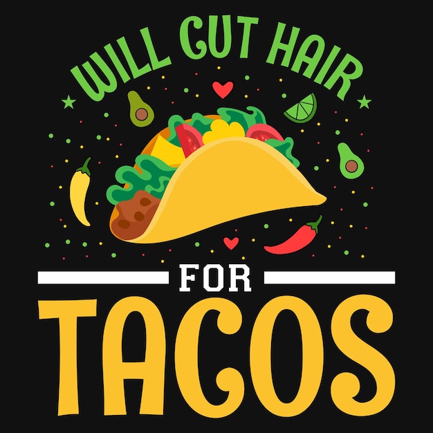 Vector diseño de camiseta de tacos