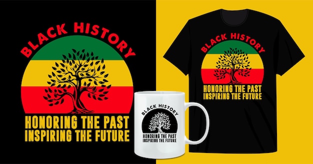 Diseño de camiseta y taza de café Black Community