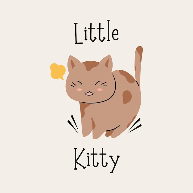 Diseño de camiseta con tema de gato con ilustración