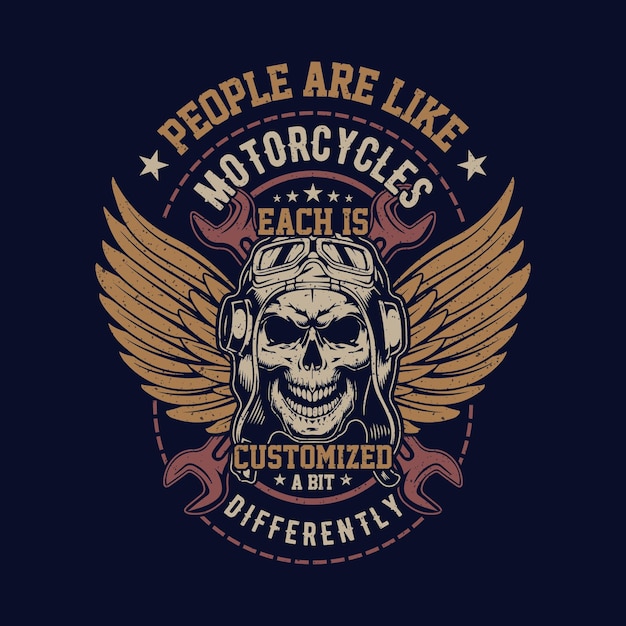 Diseño de camiseta con tema de motocicleta vintage