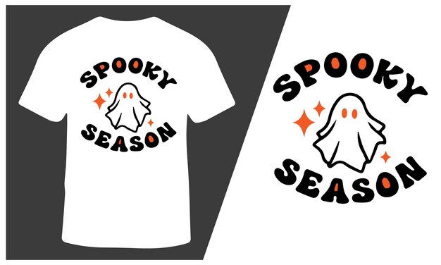 Diseño de camiseta de temporada espeluznante para hombres y mujeres Diseño de camiseta de Halloween Ilustración vectorial