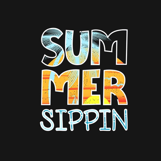 Diseño de camiseta de temporada de verano Ilustración de vector de tipografía de verano