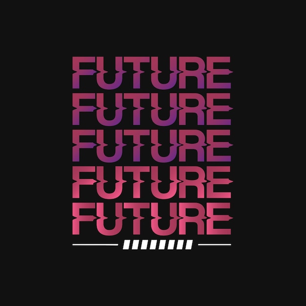 Diseño de camiseta de texto futuro vectorial