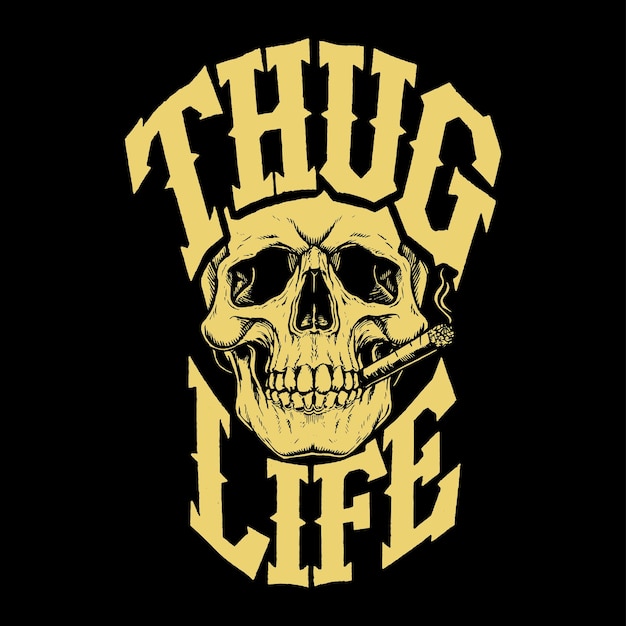 Diseño de camiseta Thug Life