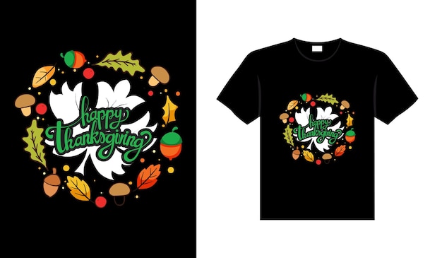Diseño de camiseta de tipografía de acción de gracias o diseño de cartel de vector de acción de gracias feliz