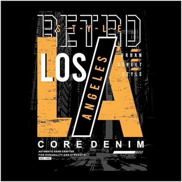 Diseño de camiseta de tipografía los angeles.