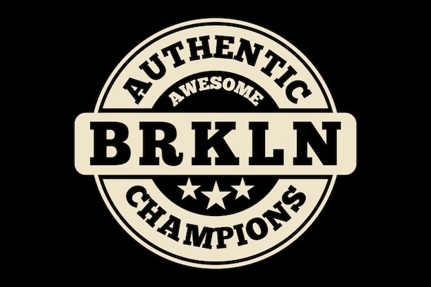 Diseño de camiseta con tipografía auténtica campeones de brooklyn vintage.