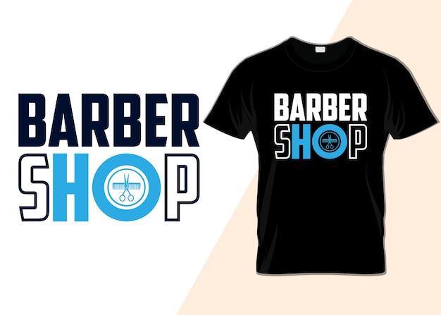 Diseño de camiseta de tipografía de barbería