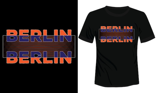 Diseño de camiseta de tipografía de berlín ilustración vectorial