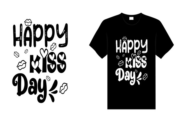 Vector diseño de camiseta de tipografía de beso