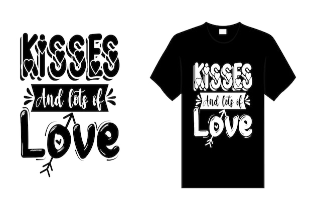 Vector diseño de camiseta de tipografía de beso