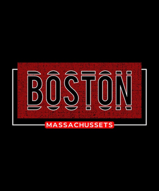 Vector diseño de camiseta de tipografía de boston massachussets