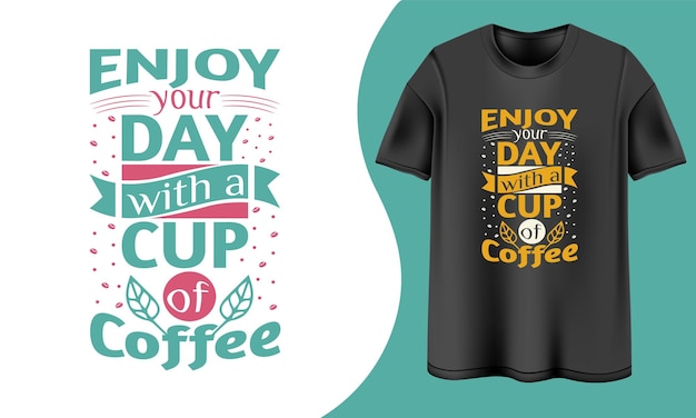 Diseño de camiseta de tipografía de café, camiseta de café