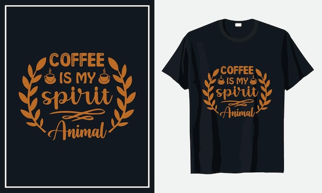 Diseño de camiseta de tipografía de café Vector Premium