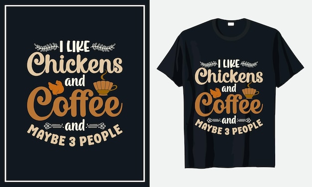 Diseño de camiseta de tipografía de café Vector Premium