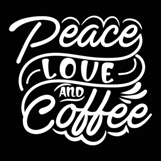 Diseño de camiseta de tipografía de café