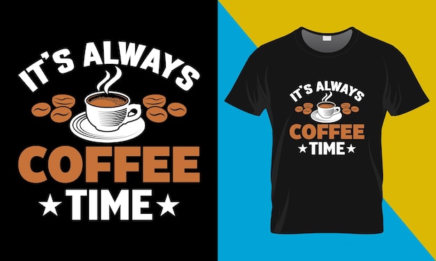 Diseño de camiseta de tipografía de café