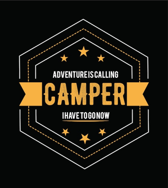 Diseño de camiseta de tipografía de camping