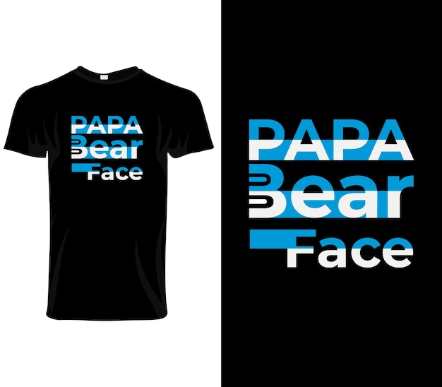 Vector diseño de camiseta de tipografía de cara de oso de papá