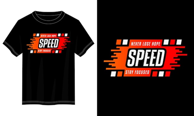 Diseño de camiseta de tipografía de carreras de velocidad para imprimir