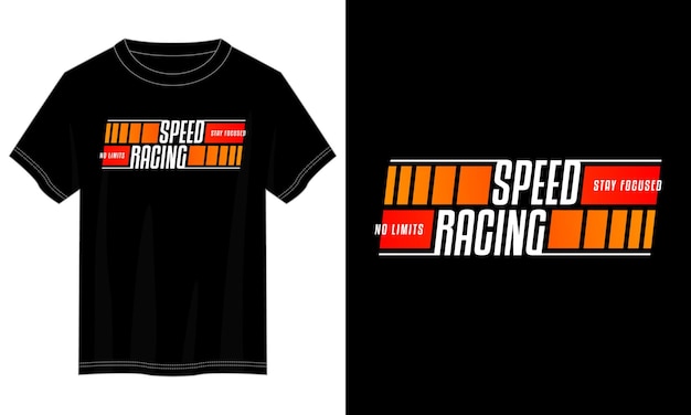 Diseño de camiseta de tipografía de carreras de velocidad para imprimir