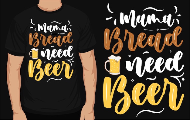 Diseño de camiseta de tipografía de cerveza