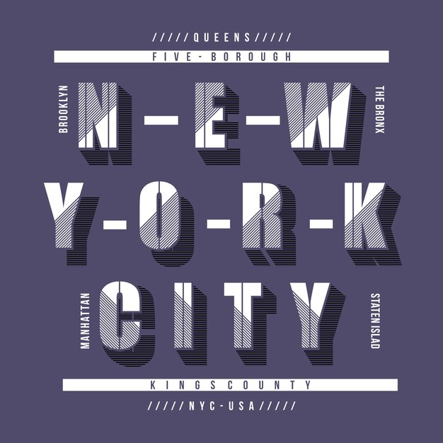 diseño de camiseta de tipografía de la ciudad de nueva york
