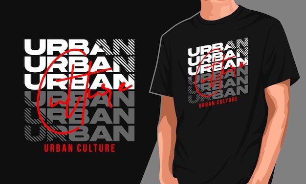 Diseño de camiseta de tipografía de cultura urbana.