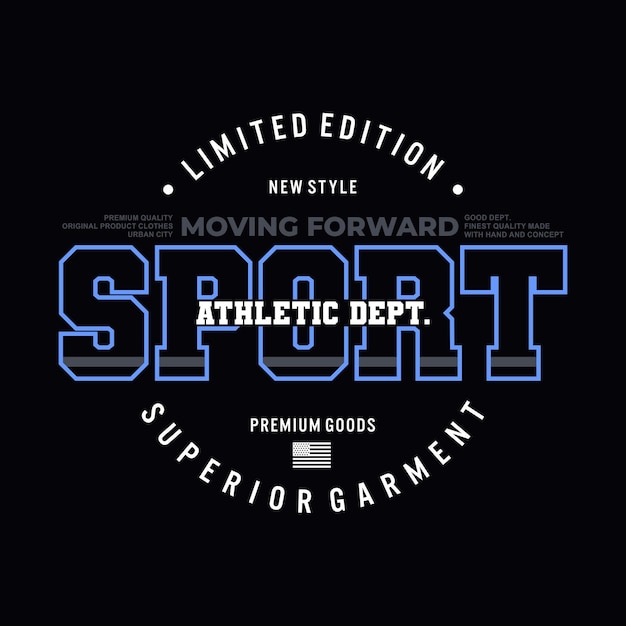 diseño de camiseta de tipografía de departamento de atletismo Vector Premium